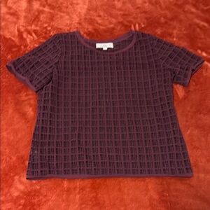 LOFT Multicolored Boxy Ribbed Short Sleeve Tee